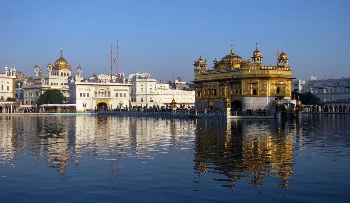 Akal Takht and Harmandir Sahib across the water