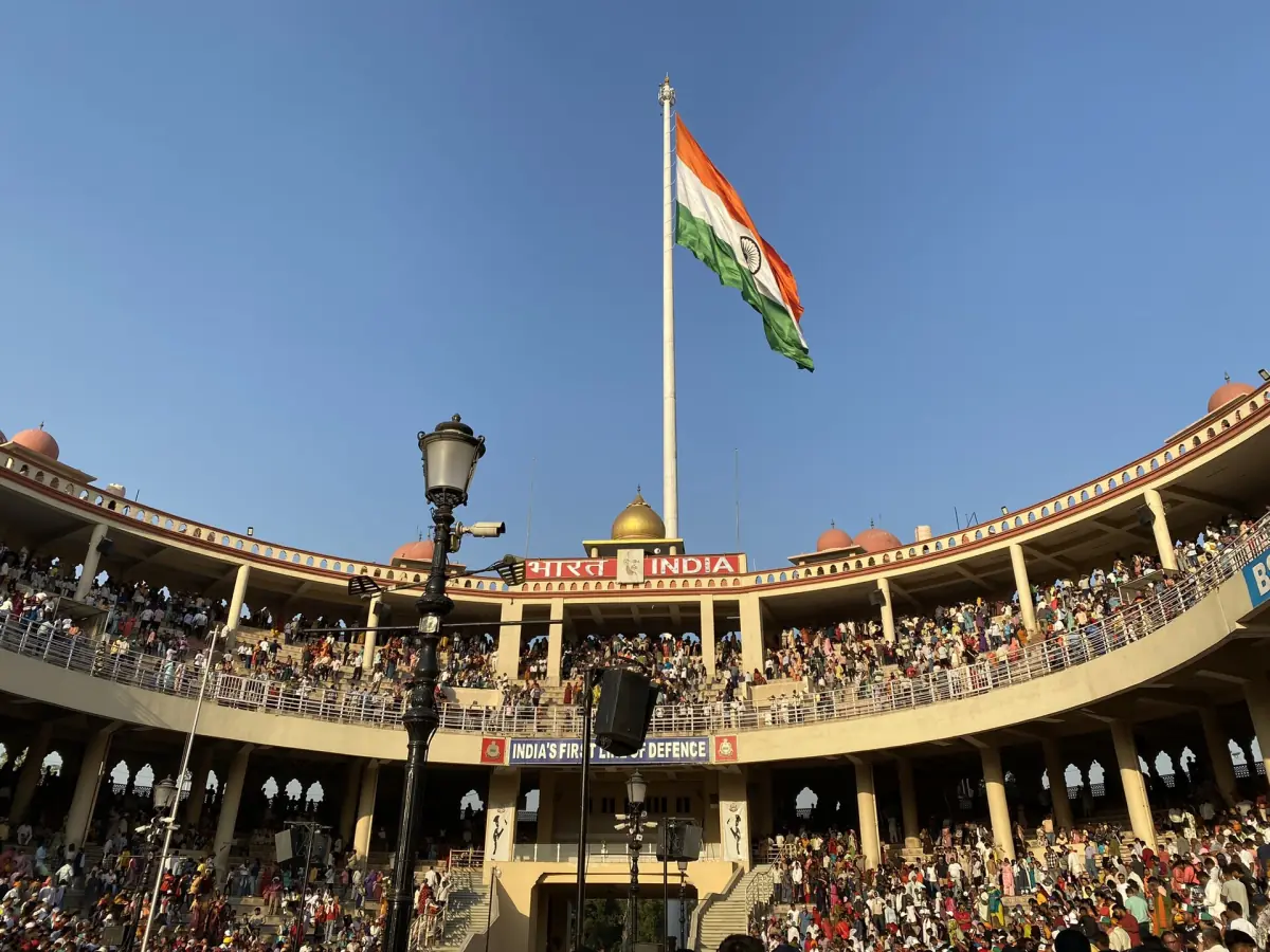 The flag and stands at Attari