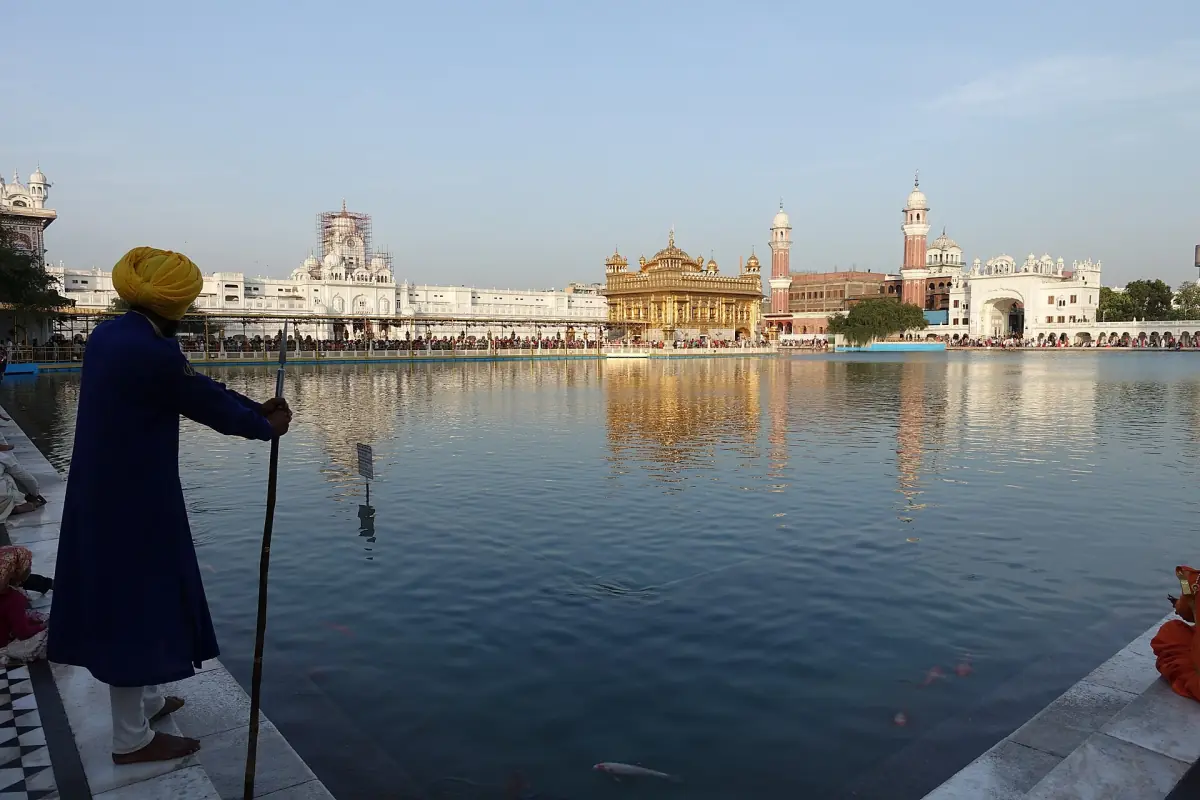 The temple courtyard by day