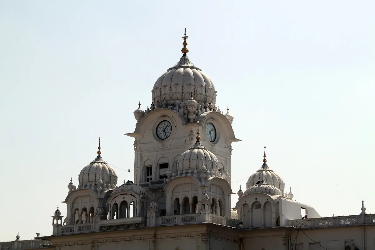 Visitors at a gateway of the Golden Temple