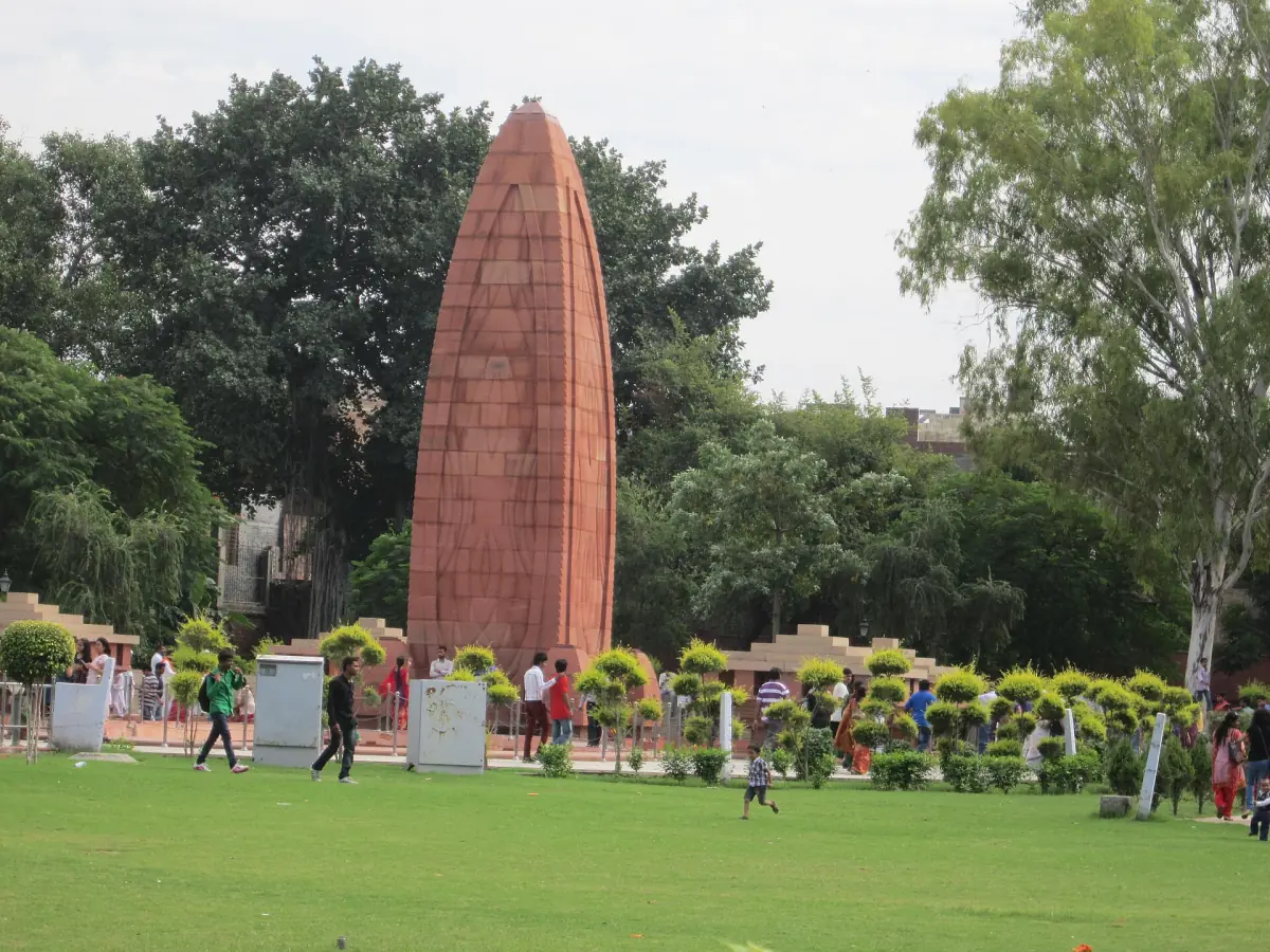 Visitors in the garden at Jallianwala Bagh